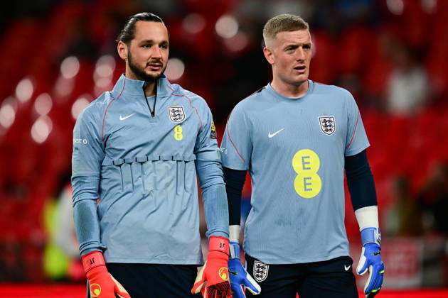 England v Czechia, UEFA Nations League England goalkeeper James Trafford (13) and England goalkeeper Jordan Pickford (1) during the UEFA Nations League match between England and Czechia at Wembley Stadium, London, UK on 6 October 2026. London Wembley Stadium Greater London UK Editorial use only , Copyright: xDennisxGoodwinx PSI-24957-0014