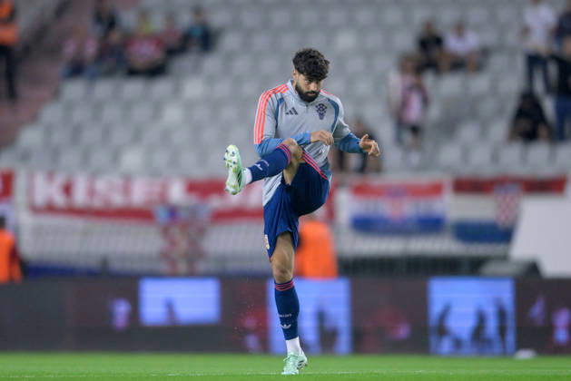 Croatia v Spain - UEFA Nations League 2026 27 Group A3 MD4 Josko Gvardiol of Croatia warms up prior to the UEFA Nations League 2026 27 group phase match between Croatia and Spain at Stadion Poljud on October 6, 2026 in Split, Croatia.  IgorxSoban PIXSELL
