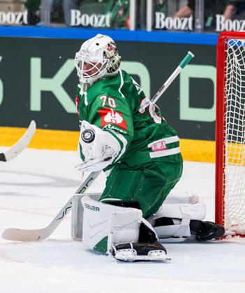 October 6, 2026: Goaltender Calle Clang of Rögle during the CHL game between Rögle and Davos on October 6, 2026 in Ängelholm. Photo by Niclas Jönsson, BILDBYRAN COP 273 NO0449. ice hockey, CHL, Champions Hockey League, Rögle, Davos, Rögle BBENG. ice hockey, CHL, Champions Hockey League, Rögle, Davos, Rögle BBENG. Copyright: NICLASxJÖNSSON BB261006NO045