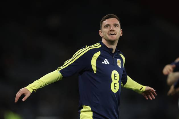 RECORD DATE NOT STATED 6th October 2026; Hampden Park, Glasgow, Scotland; UEFA Nations League Football, Scotland versus Slovenia; Andy Robertson of Scotland during the warm up before the match DavidxYoung