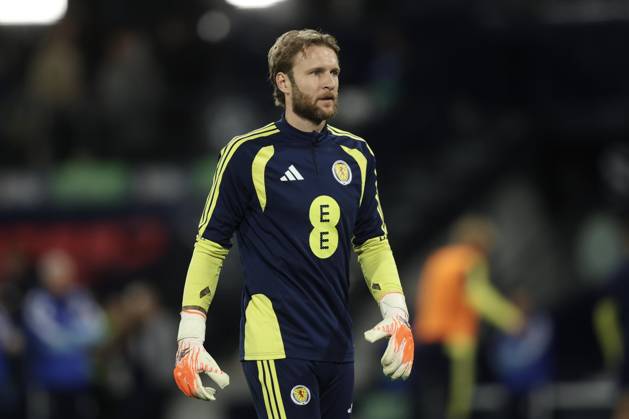 RECORD DATE NOT STATED 6th October 2026; Hampden Park, Glasgow, Scotland; UEFA Nations League Football, Scotland versus Slovenia; Scotland goalkeeper Scott Bain during the warm up before the match DavidxYoung