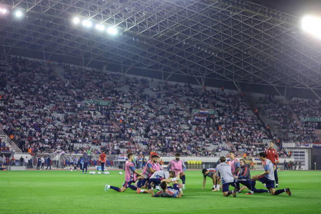Croatia v Spain - UEFA Nations League 2026 27 Group A3 MD4 Players of Croatia warms up prior to the UEFA Nations League 2026 27 group phase match between Croatia and Spain at Stadion Poljud on October 6, 2026 in Split, Croatia.  SanjinxStrukic PIXSELL