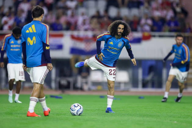 Croatia v Spain - UEFA Nations League 2026 27 Group A3 MD4 Marc Cucurella of Spain warms up prior to the UEFA Nations League 2026 27 group phase match between Croatia and Spain at Stadion Poljud on October 6, 2026 in Split, Croatia. SanjinxStrukic PIXSELL