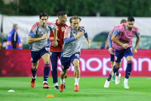 Croatia v Spain - UEFA Nations League 2026 27 Group A3 MD4 Luka Modric of Croatia warms up prior to the UEFA Nations League 2026 27 group phase match between Croatia and Spain at Stadion Poljud on October 6, 2026 in Split, Croatia. SanjinxStrukic PIXSELL