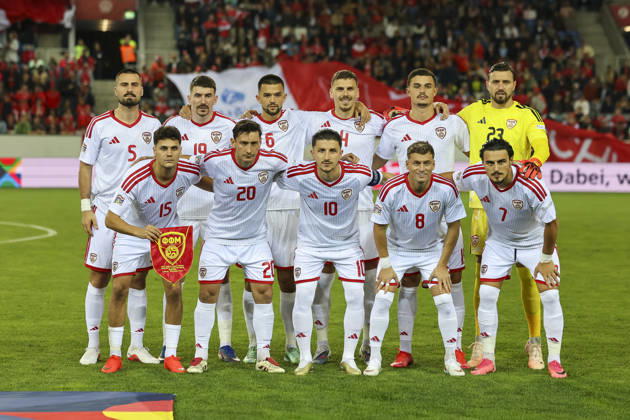Team photo, North Macedonia, Switzerland, UEFA, Nations League, Matchday 4, Switzerland vs. North Macedonia, October 6, 2026, Lucerne Swissporarena, Switzerland Copyright: xGrantxHubbsx