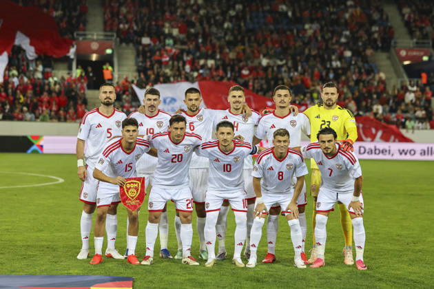 Team photo, North Macedonia, Switzerland, UEFA, Nations League, Matchday 4, Switzerland vs. North Macedonia, October 6, 2026, Lucerne Swissporarena, Switzerland Copyright: xGrantxHubbsx