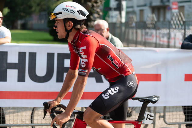IPA89374872 - Simone Gualdi, LOTTO INTERMARCHE, at the start of the 2026 Tre Valli Varesine in Busto Arsizio, Italy, on October 6, 2026 Copyright: xSilviaxColombo IPAxSportx xx IPA89374872