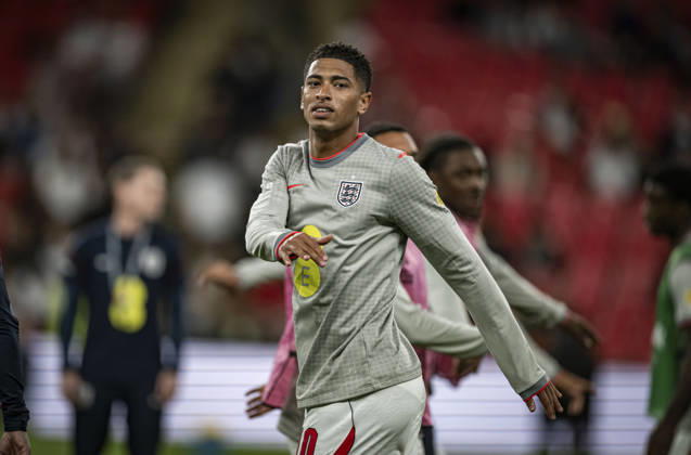 RECORD DATE NOT STATED 6th October 2026; Wembley Stadium, London, England; UEFA Nations League Football, England versus Czech Republic; Jude Bellingham of England during the pre-match warm-up GodfreyxPitt