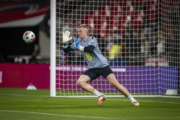 RECORD DATE NOT STATED 6th October 2026; Wembley Stadium, London, England; UEFA Nations League Football, England versus Czech Republic; Jordan Pickford of England during the pre-match warm-up GodfreyxPitt