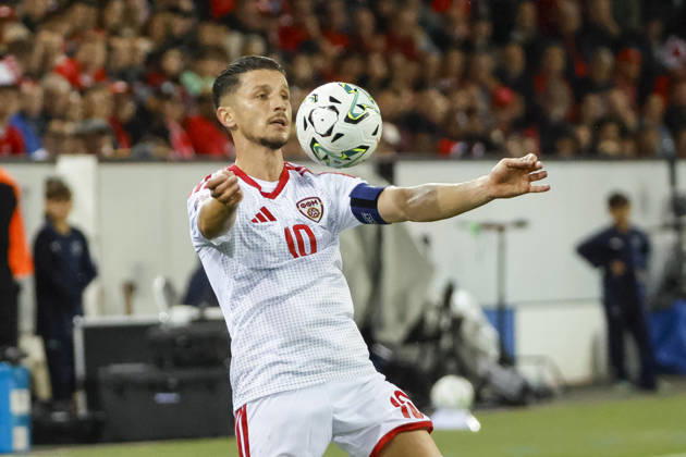 Enis Bardhi, North Macedonia, 10 on the ball, Switzerland, UEFA, Nations League, Matchday 4, Switzerland vs. North Macedonia, October 6, 2026, Luzern Swissporarena, Switzerland Copyright: xGrantxHubbsx