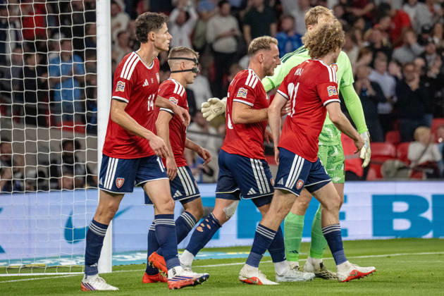 October 6, 2026, xdaymx, UEFA Nations League, England vs. Czech Republic: Vladimir Coufal of the Czech Republic scores an own goal and is then consoled by his teammates in London