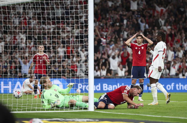 England v Czech Republic, UEFA Nations League, League A - Group 3 London, UK: England v Czech Republic, UEFA Nations League, League A - Group 3, Wembley Stadium. 6 October 2026 Photograph by Marc Aspland for The Times & The Sunday Times Vladimír Coufal Of Czech Republic concedes Own goal 1-0  Copyright: xMarcxAsplandx NINTCHDBPICT001113839600