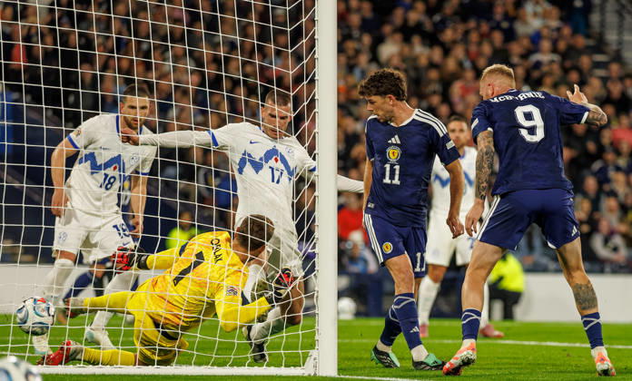 05.10.2026: Scotland v Slovenia: Ryan Christie of Scotland scores with a backheel Copyright: xWilliexVassx NINTCHDBPICT001113840093