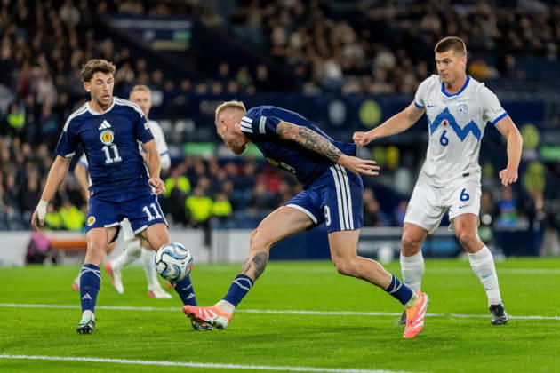 Scotland v Slovenia, UEFA Nations League GOAL! 1-0 Ryan Christie of Scotland national team, Nationalteam opens the scoring during the UEFA Nations League League B Group B1 between Scotland and Slovenia. Barclays Hampden, Hampden Park, Glasgow, Scotland. 6 October 2026. Hampden Park Barclays Hampden Glasgow Scotland Editorial use only , Copyright: xColinxPoultneyx PSI-24964-0006
