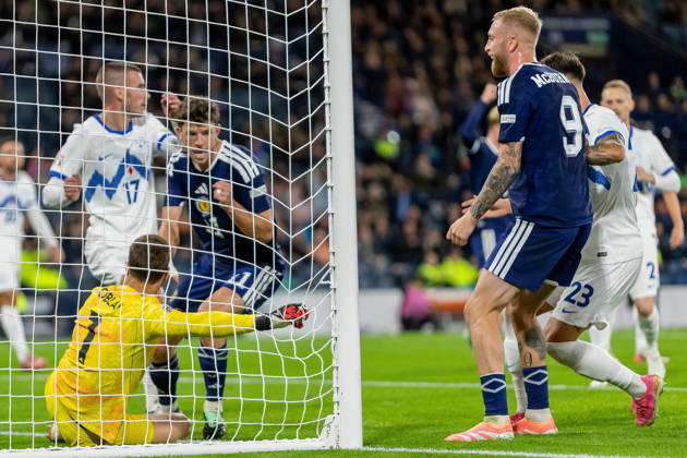 Scotland v Slovenia, UEFA Nations League GOAL! 1-0 Ryan Christie of Scotland national team, Nationalteam opens the scoring during the UEFA Nations League League B Group B1 between Scotland and Slovenia. Barclays Hampden, Hampden Park, Glasgow, Scotland. 6 October 2026. Hampden Park Barclays Hampden Glasgow Scotland Editorial use only , Copyright: xColinxPoultneyx PSI-24964-0009