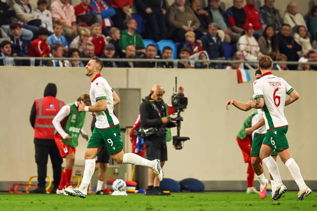 October 6, 2026, LUX, Soccer, Men s, Nations League, Matchday 4, Luxembourg vs. Bulgaria; Atanas Iliev (Bulgaria) scores in the 9th minute to make it 2–0 for Bulgaria; Luxembourg, Stade de Luxembourg, Gasperich, Luxembourg Copyright: xNordphoto Schwarzx