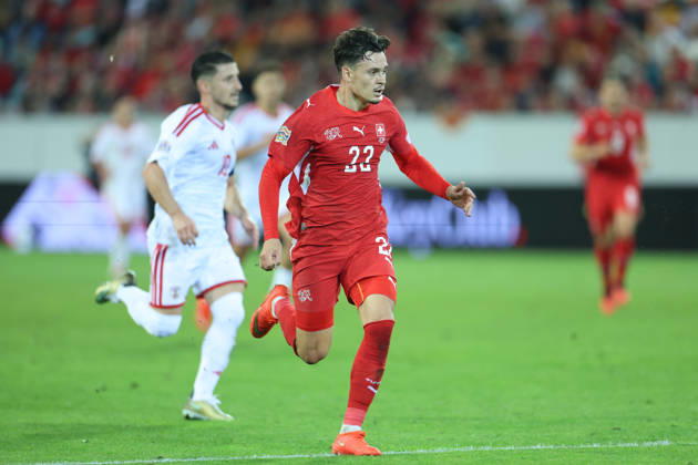 LUCERNE, SWITZERLAND - OCTOBER 06: Fabian Rieder (22, Switzerland) during the UEFA Nations League match between Switzerland and North Macedonia at thermoplan arena on October 6, 2026 in Lucerne, Switzerland. Copyright: xUrsxOttigerx xSPPx Sportspressphoto_SPR247267