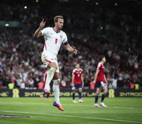 England v Czech Republic, UEFA Nations League, League A - Group 3 London, UK: England v Czech Republic, UEFA Nations League, League A - Group 3, Wembley Stadium. 6 October 2026 Photograph by Marc Aspland for The Times & The Sunday Times Harry Kane of England celebrates scoring his teams 2nd goal 2-0  Copyright: xMarcxAsplandx NINTCHDBPICT001113841778