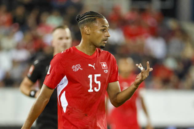 Djibril Sow Switzerland, 15, Facial expressions, Emotion, Switzerland, UEFA, Nations League, Matchday 4, Switzerland vs. North Macedonia, October 6, 2026, Lucerne Swissporarena, Switzerland Copyright: xGrantxHubbsx