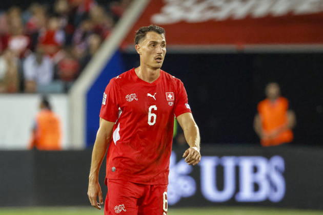 Vincent Sierro Switzerland, 06, Switzerland, UEFA, Nations League, Matchday 4, Switzerland vs. North Macedonia, October 6, 2026, Lucerne Swissporarena, Switzerland Copyright: xGrantxHubbsx