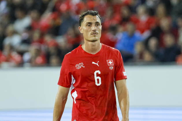Vincent Sierro Switzerland, 06, Switzerland, UEFA, Nations League, Matchday 4, Switzerland vs. North Macedonia, October 6, 2026, Lucerne Swissporarena, Switzerland Copyright: xGrantxHubbsx