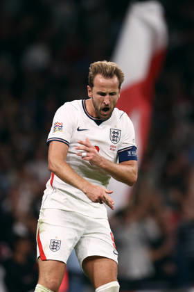 England gegen Tschechien, 6. Oktober 2026, Wembley, UEFA Nations League, England gegen Tschechien: Harry Kane von England jubelt, nachdem er das zweite Tor für seine Mannschaft erzielt hat. Foto: Jacques Feeney, Offside, London, Großbritannien  Copyright: xJacquesxFeeneyx xOffsidexOffside