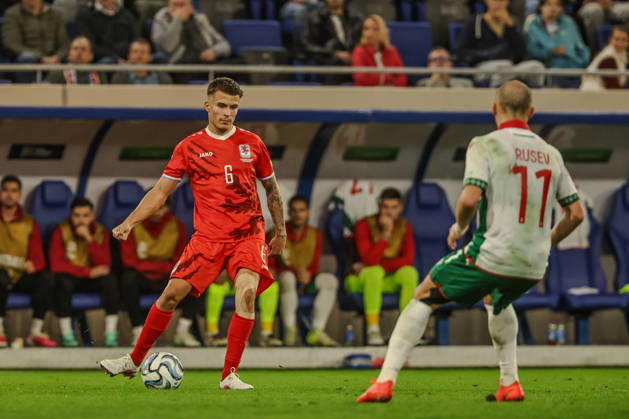 October 6, 2026, LUX, Soccer, Men s, Nations League, Matchday 4, Luxembourg vs. Bulgaria Tomas Moreira (Luxembourg), 6, vs. Martin Minchev (Bulgaria), 17, at Luxembourg Stade de Luxembourg, Gasperich, Luxembourg Copyright: xNordphoto Schwarzx