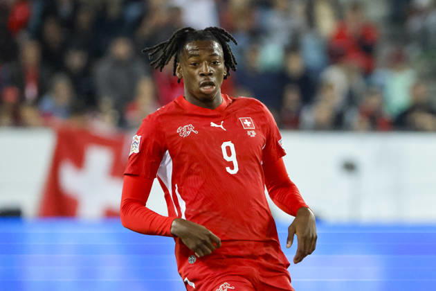 Johan Manzambi Switzerland, 09, Facial Expressions, Emotion, Switzerland, UEFA, Nations League, Matchday 4, Switzerland vs. North Macedonia, October 6, 2026, Lucerne Swissporarena, Switzerland Copyright: xGrantxHubbsx