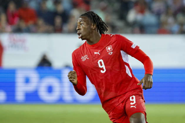 Johan Manzambi Switzerland, 09, Facial Expressions, Emotion, Switzerland, UEFA, Nations League, Matchday 4, Switzerland vs. North Macedonia, October 6, 2026, Lucerne Swissporarena, Switzerland Copyright: xGrantxHubbsx