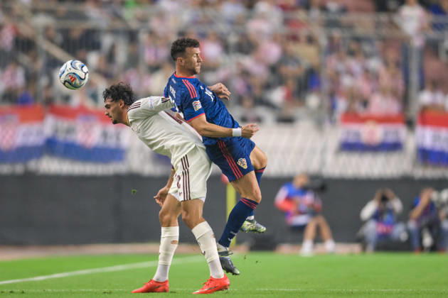 Croatia v Spain - UEFA Nations League 2026 27 Group A3 MD4 Marc Pubill of Spain and Ivan Perisic of Croatia competes for the ball during the UEFA Nations League 2026 27 group phase match between Croatia and Spain at Stadion Poljud on October 6, 2026 in Split, Croatia. IgorxSoban PIXSELL