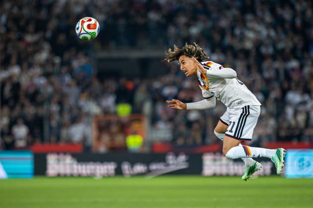 Wael Mohya, Germany U21, 21, header, GER, Germany GER vs. Georgia GEO, soccer, UEFA U21 European Championship Qualifiers, Group F, Matchday 13, 2026–2027 season, October 6, 2026 GER, Germany GER vs. Georgia GEO, soccer, UEFA U21 European Championship Qualifiers, Group F, Matchday 13, 2026–2027 season, October 6, 2026, Bielefeld Copyright: xEibner-Pressefoto JanxRollingerx EP_JSK