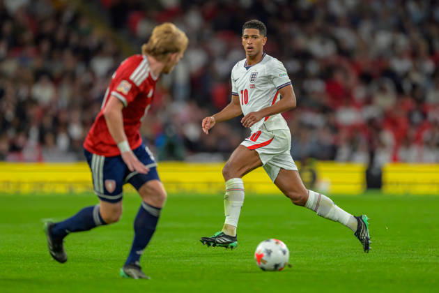 LONDON, ENGLAND OCTOBER 06 - Jude Bellingham of England during the UEFA Nations League game between England and Czechia at Wembley Stadium on October 06, 2026 in London, England. (Photo by Keeran Marquis Sports Press Photo) Copyright: xKeeranxMarquis SPPx Sportspressphoto_SPR247366
