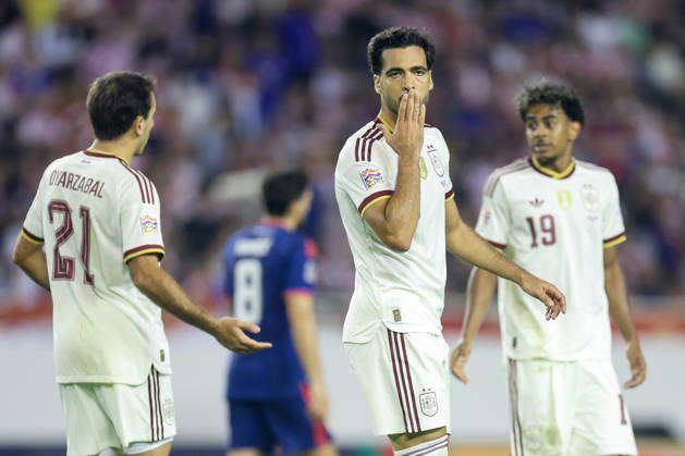 Croatia v Spain - UEFA Nations League 2026 27 Group A3 MD4 Mikel Merino of Spain celebrates scoring his team™s first goal during the UEFA Nations League 2026 27 group phase match between Croatia and Spain at Stadion Poljud on October 6, 2026 in Split, Croatia. SanjinxStrukic PIXSELL