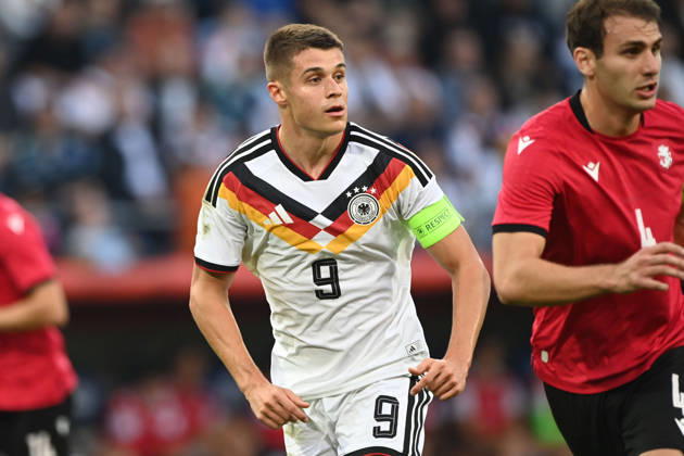 Nicolo TRESOLDI GER half-figure, half-body, single image, cropped single shot, international soccer match, U21, European Championship Qualifier, Germany vs. Georgia 2–0 on October 6, 2026, Schüco Arena, Bielefeld, Â