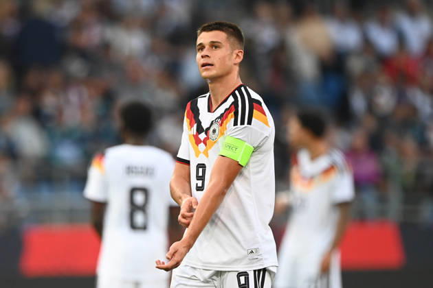 Nicolo TRESOLDI GER half-figure, half-body, single image, cropped single shot, international soccer match, U21, European Championship Qualifiers, Germany vs. Georgia 2–0 on October 6, 2026, Schüco Arena, Bielefeld, Â