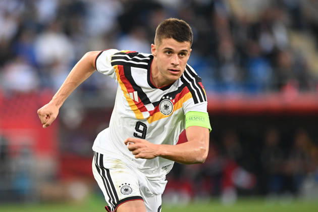 Nicolo TRESOLDI GER half-figure, half-body, single image, cropped single shot, international soccer match, U21, European Championship Qualifiers, Germany vs. Georgia 2–0 on October 6, 2026, Schüco Arena, Bielefeld, Â