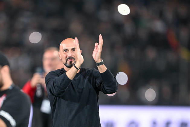 U-21 International Match 26-27: Germany vs. Georgia on October 6, 2026, at the SchücoArena in Bielefeld. Coach Antonio Di Salvo of Germany after the victory, MT