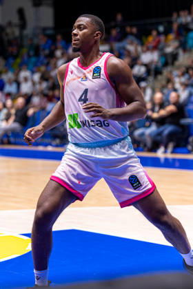 FRANKFURT AM MAIN, GERMANY - OCTOBER 6: Nahiem Alleyne (Skyliners Frankfurt, 4) during the BKT EuroCup 2026 27, match between Frankfurt Skyliners vs. BC Siauliai at Suewag Energie Arena on October 6, 2026 in Frankfurt am Main, Germany. Hessen Germany Copyright: xBEAUTIFULxSPORTS Freudensteinx