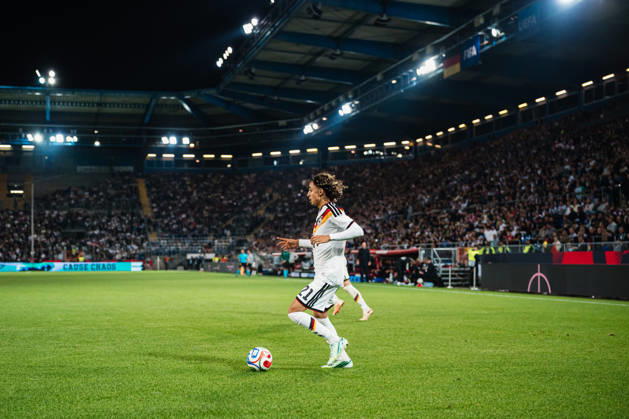 U-21 European Championship Qualifier: Germany vs. Georgia, October 6, 2026; Wael Mohya, Germany, 21; Football cutout; U-21 European Championship Qualifier, Matchday 10: Germany vs. Georgia on October 6, 2026; Bielefeld DFB REGULATIONS PROHIBIT ANY USE OF PHOTOGRAPHS AS IMAGE SEQUENCES AND OR QUASI-VIDEO Copyright: xBEAUTIFULxSPORTS Tonhäuserx