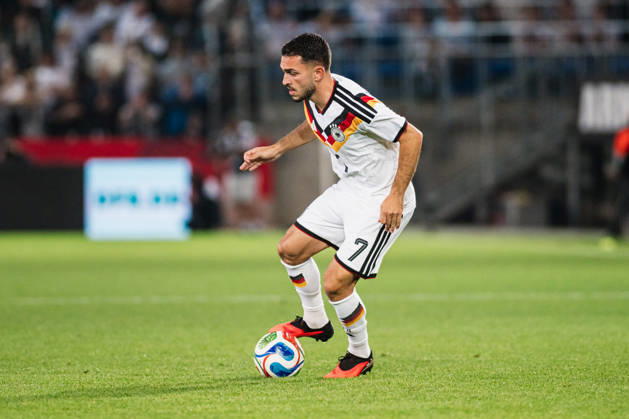 U-21 European Championship Qualifier: Germany vs. Georgia, October 6, 2026; Arijon Ibrahimovic; Germany; 7 free kicks; soccer; U-21 European Championship Qualifier; Matchday 10: Germany vs. Georgia on October 6, 2026; Bielefeld DFB REGULATIONS PROHIBIT ANY USE OF PHOTOGRAPHS AS IMAGE SEQUENCES AND OR QUASI-VIDEO Copyright: xBEAUTIFULxSPORTS Tonhäuserx