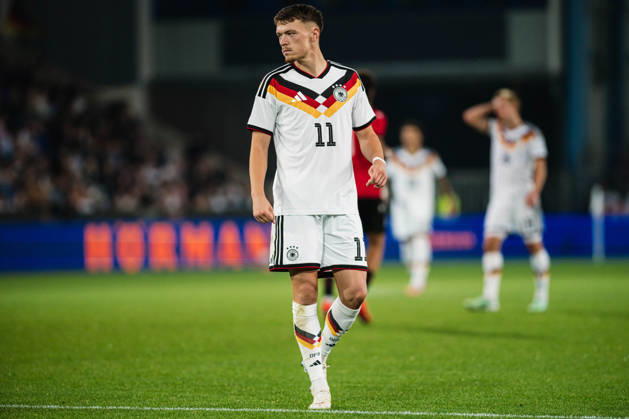 U-21 European Championship Qualifier: Germany vs. Georgia, October 6, 2026, Dženan Pejcinovic, Germany, 11, Football Cutout, U-21 European Championship Qualifier, Matchday 10: Germany vs. Georgia on October 6, 2026, Bielefeld DFB REGULATIONS PROHIBIT ANY USE OF PHOTOGRAPHS AS IMAGE SEQUENCES AND OR QUASI-VIDEO Copyright: xBEAUTIFULxSPORTS Tonhäuserx