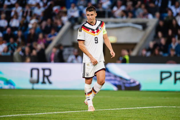 U-21 European Championship Qualifier: Germany vs. Georgia, October 6, 2026; Cutout, Nicolò Tresoldi, Germany, 9; Soccer; U-21 European Championship Qualifier; Matchday 10: Germany vs. Georgia on October 6, 2026; Bielefeld DFB REGULATIONS PROHIBIT ANY USE OF PHOTOGRAPHS AS IMAGE SEQUENCES AND OR QUASI-VIDEO Copyright: xBEAUTIFULxSPORTS Tonhäuserx
