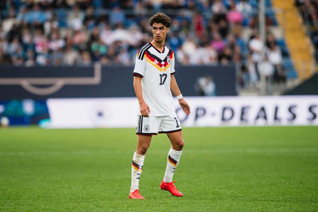 U-21 European Championship Qualifier: Germany vs. Georgia, October 6, 2026; Noah Darvich, Germany, 17; Football cutout; U-21 European Championship Qualifier, Matchday 10: Germany vs. Georgia on October 6, 2026; Bielefeld DFB REGULATIONS PROHIBIT ANY USE OF PHOTOGRAPHS AS IMAGE SEQUENCES AND OR QUASI-VIDEO Copyright: xBEAUTIFULxSPORTS Tonhäuserx
