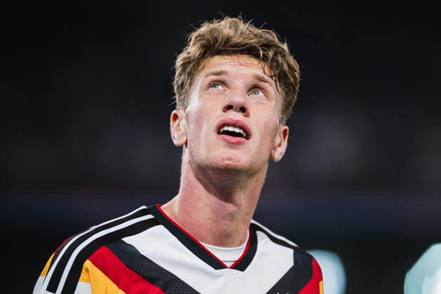 U-21 European Championship Qualifier: Germany vs. Georgia, October 6, 2026; Elias Baum, Germany; 2 cutout soccer images; U-21 European Championship Qualifier, Matchday 10: Germany vs. Georgia on October 6, 2026; Bielefeld DFB REGULATIONS PROHIBIT ANY USE OF PHOTOGRAPHS AS IMAGE SEQUENCES AND OR QUASI-VIDEO Copyright: xBEAUTIFULxSPORTS Tonhäuserx
