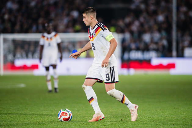 U-21 European Championship Qualifier: Germany vs. Georgia, October 6, 2026; Nicolò Tresoldi; Germany, 9; Football (soccer) cutout; U-21 European Championship Qualifier, Matchday 10: Germany vs. Georgia on October 6, 2026; Bielefeld DFB REGULATIONS PROHIBIT ANY USE OF PHOTOGRAPHS AS IMAGE SEQUENCES AND OR QUASI-VIDEO Copyright: xBEAUTIFULxSPORTS Tonhäuserx