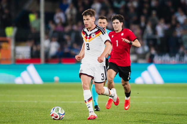 U-21 European Championship Qualifier: Germany vs. Georgia, October 6, 2026; Lukas Ullrich, Germany; 3 soccer; U-21 European Championship Qualifier; Matchday 10: Germany vs. Georgia on October 6, 2026; Bielefeld DFB REGULATIONS PROHIBIT ANY USE OF PHOTOGRAPHS AS IMAGE SEQUENCES AND OR QUASI-VIDEO Copyright: xBEAUTIFULxSPORTS Tonhäuserx