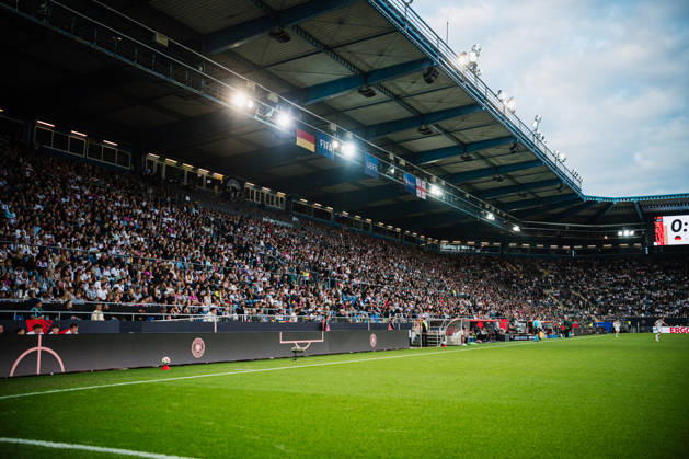 U-21 European Championship Qualifier: Germany vs. Georgia, October 6, 2026—Record Crowd in Bielefeld; Spectator Stand During the Soccer Match, U-21 European Championship Qualifier, Matchday 10: Germany vs. Georgia on October 6, 2026, Bielefeld DFB REGULATIONS PROHIBIT ANY USE OF PHOTOGRAPHS AS IMAGE SEQUENCES AND OR QUASI-VIDEO Copyright: xBEAUTIFULxSPORTS Tonhäuserx