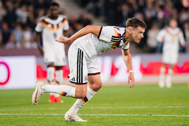 U-21 European Championship Qualifier: Germany vs. Georgia, October 6, 2026 – Goal, Celebration after Dženan Pejc’s 2-0 goalinovic Germany, 11 Soccer, U-21 European Championship Qualifiers, Matchday 10: Germany vs. Georgia on October 6, 2026, Bielefeld DFB REGULATIONS PROHIBIT ANY USE OF PHOTOGRAPHS AS IMAGE SEQUENCES AND OR QUASI-VIDEO Copyright: xBEAUTIFULxSPORTS Tonhäuserx