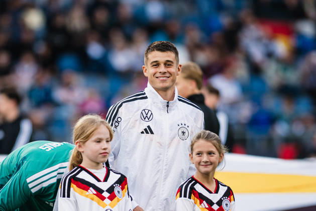 U-21 European Championship Qualifier: Germany vs. Georgia, October 6, 2026; Nicolò Tresoldi; Germany, 9; soccer; U-21 European Championship Qualifier, Matchday 10: Germany vs. Georgia on October 6, 2026; Bielefeld DFB REGULATIONS PROHIBIT ANY USE OF PHOTOGRAPHS AS IMAGE SEQUENCES AND OR QUASI-VIDEO Copyright: xBEAUTIFULxSPORTS Tonhäuserx