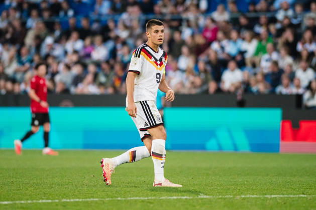 U-21 European Championship Qualifier: Germany vs. Georgia, October 6, 2026; Cutout, Nicolò Tresoldi, Germany, 9; Soccer; U-21 European Championship Qualifier; Matchday 10: Germany vs. Georgia on October 6, 2026; Bielefeld DFB REGULATIONS PROHIBIT ANY USE OF PHOTOGRAPHS AS IMAGE SEQUENCES AND OR QUASI-VIDEO Copyright: xBEAUTIFULxSPORTS Tonhäuserx